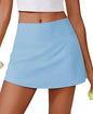PINSPARK 14" Womens Tennis Skirt High Waisted Golf Skort with 2 Pockets