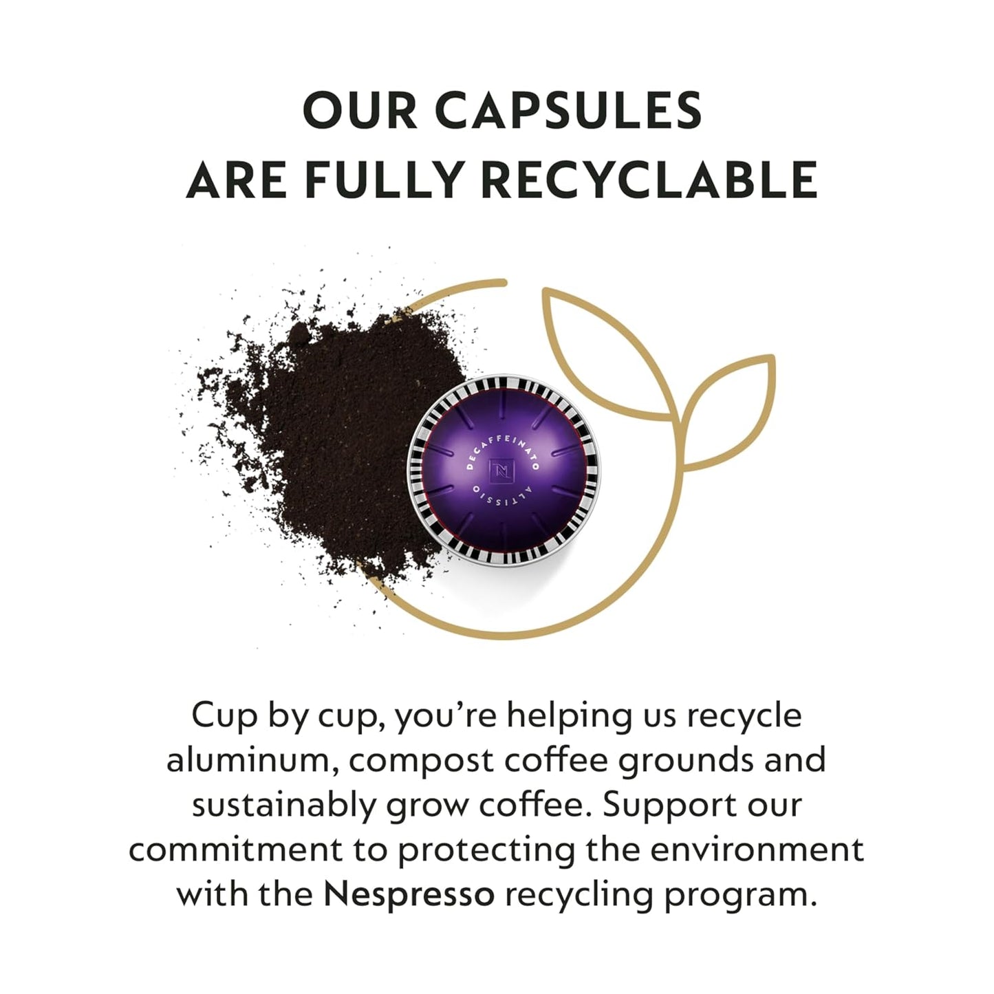 Nespresso Vertuo, Melozio Decaffeinato, 30-Count Espresso Pods