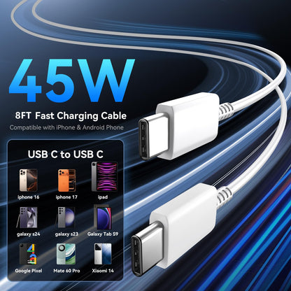 Phone 17 16 Pro Max Charger Fast Charging, 45W Super Fast USB C Charger Block with 10FT Long Charging Cord Cable for 17 16 Pro Max/17 16/16 Plus,15 Pro Max/15 Pro/15, Android Phone-Black