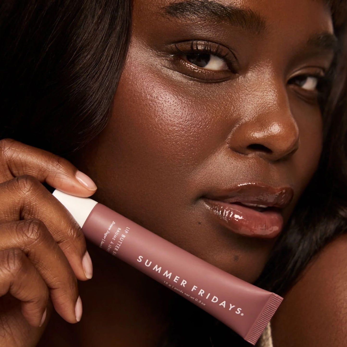 Summer Fridays Lip Butter Balm - Moisturizing Lip Gloss for Instant Shine + Sheer Color - With Nourishing Shea Butter - Everyday Makeup + Skin Care Summer Essentials - Vegan - Pink Sugar (.5 Oz)
