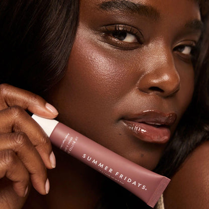 Summer Fridays Lip Butter Balm - Moisturizing Lip Gloss for Instant Shine + Sheer Color - With Nourishing Shea Butter - Everyday Makeup + Skin Care Summer Essentials - Vegan - Pink Sugar (.5 Oz)
