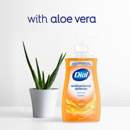 Dial Antibacterial Defense Liquid Hand Soap + Aloe, White Tea Scent, 11 Fl Oz (Pack of 4), Dermatologist-Tested Hand Wash, Gentle Formula