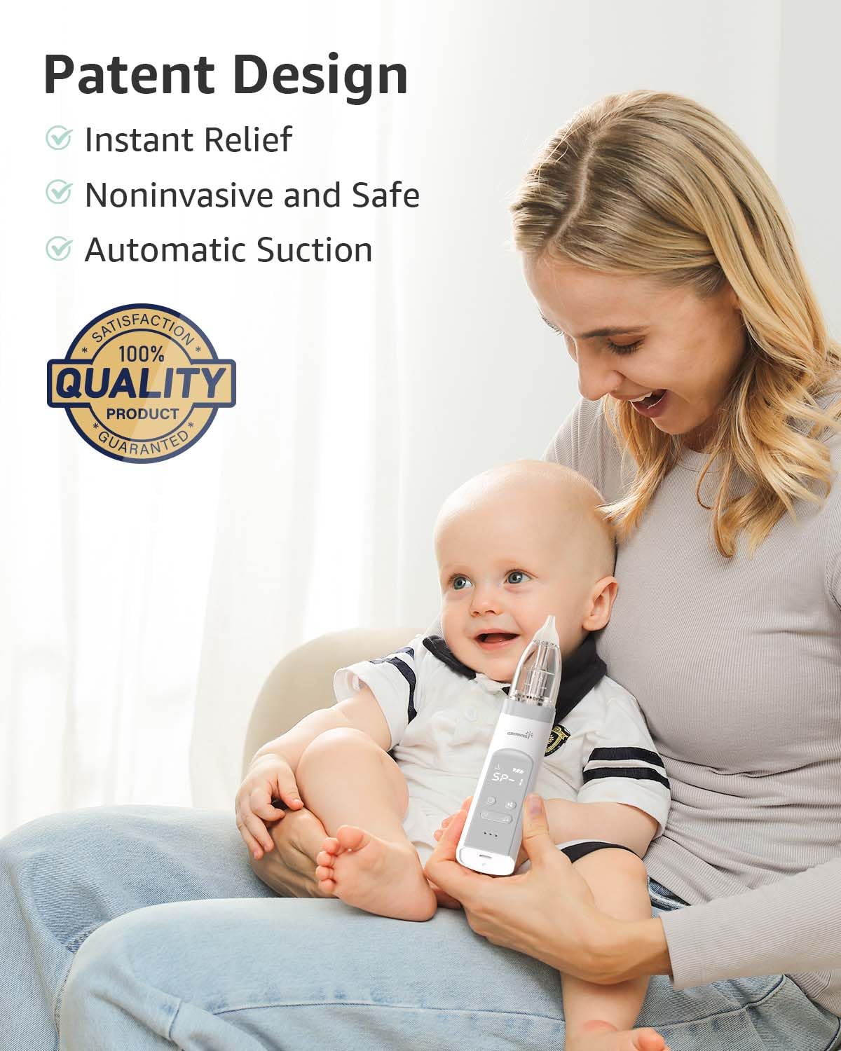 GROWNSY Nasal Aspirator for Baby, Electric Nose Sucker, Powerful Suction