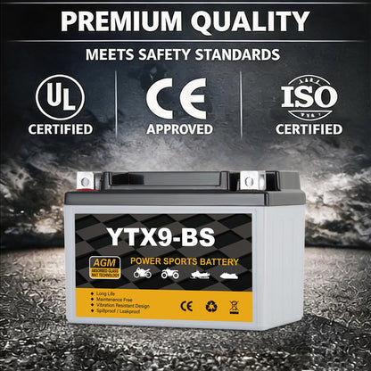 YTX14AH-BS 12V 12Ah Motorcycle Battery, 220CCA Rechargeable Maintenance Free Sealed AGM Battery, Powersport Replacement for ATV, UTV, Scooter