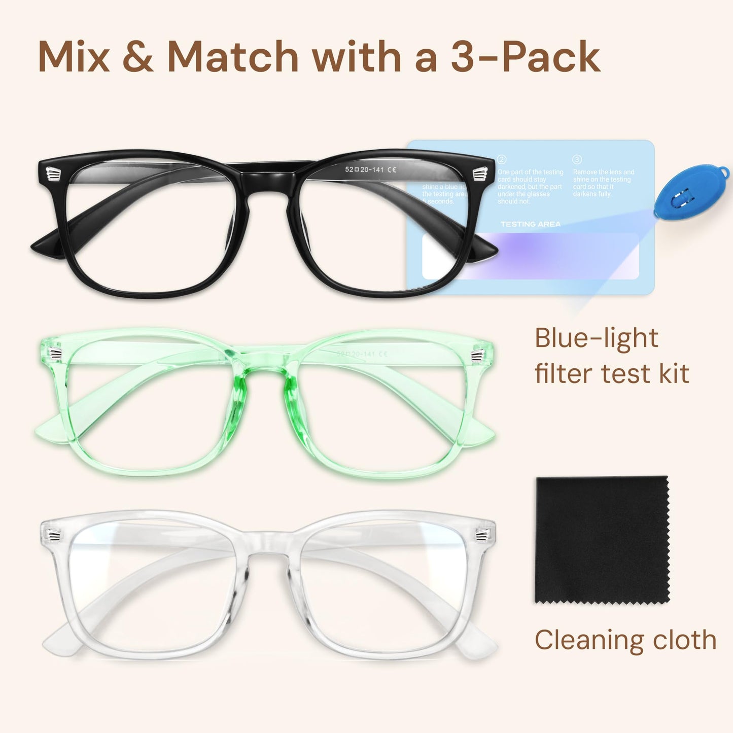 Gaoye Blue Light Glasses for Women - 3 Pack