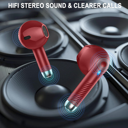 Wireless Earbuds, Bluetooth 5.4 Ear Buds, LED Power Display, 6D Bass Stereo