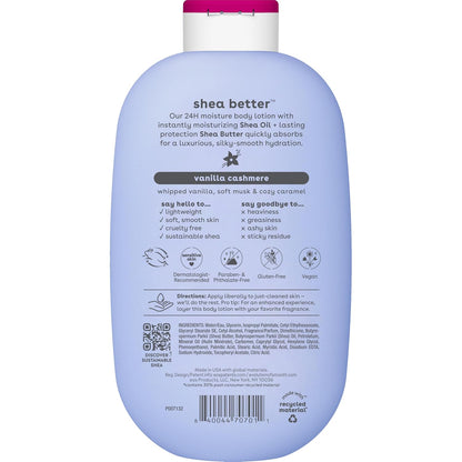 eos Shea Better Body Lotion- Vanilla Cashmere, 24-Hour Moisture, 16 fl oz
