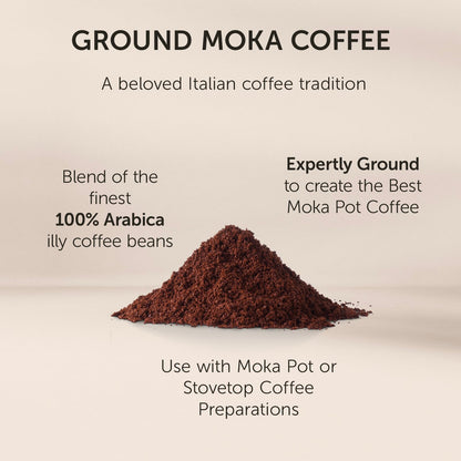 illy Intenso Ground Espresso Coffee, Bold Roast, Intense, Robust and Full Flavored With Notes of Deep Cocoa, 100% Arabica Coffee, No Preservatives, 8.8 Ounce Can (Pack of 1)