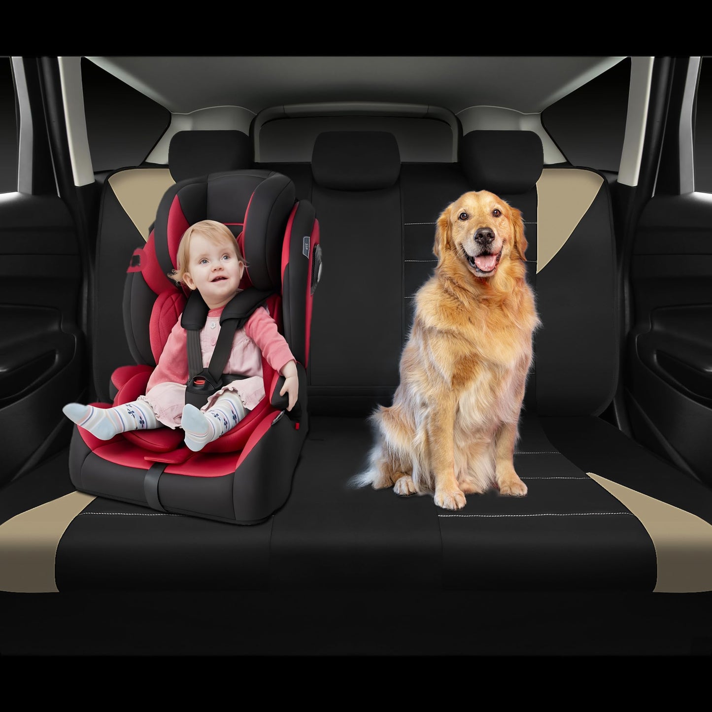 CAR PASS Waterproof Car Seat Covers Front Seats Only with 5mm Composite EVA, Neoprene Car Seat Cover with Separate Headrest Cover, Quick Setup Universal Fit for Car SUV Trucks,Airbag Compatible（Gray