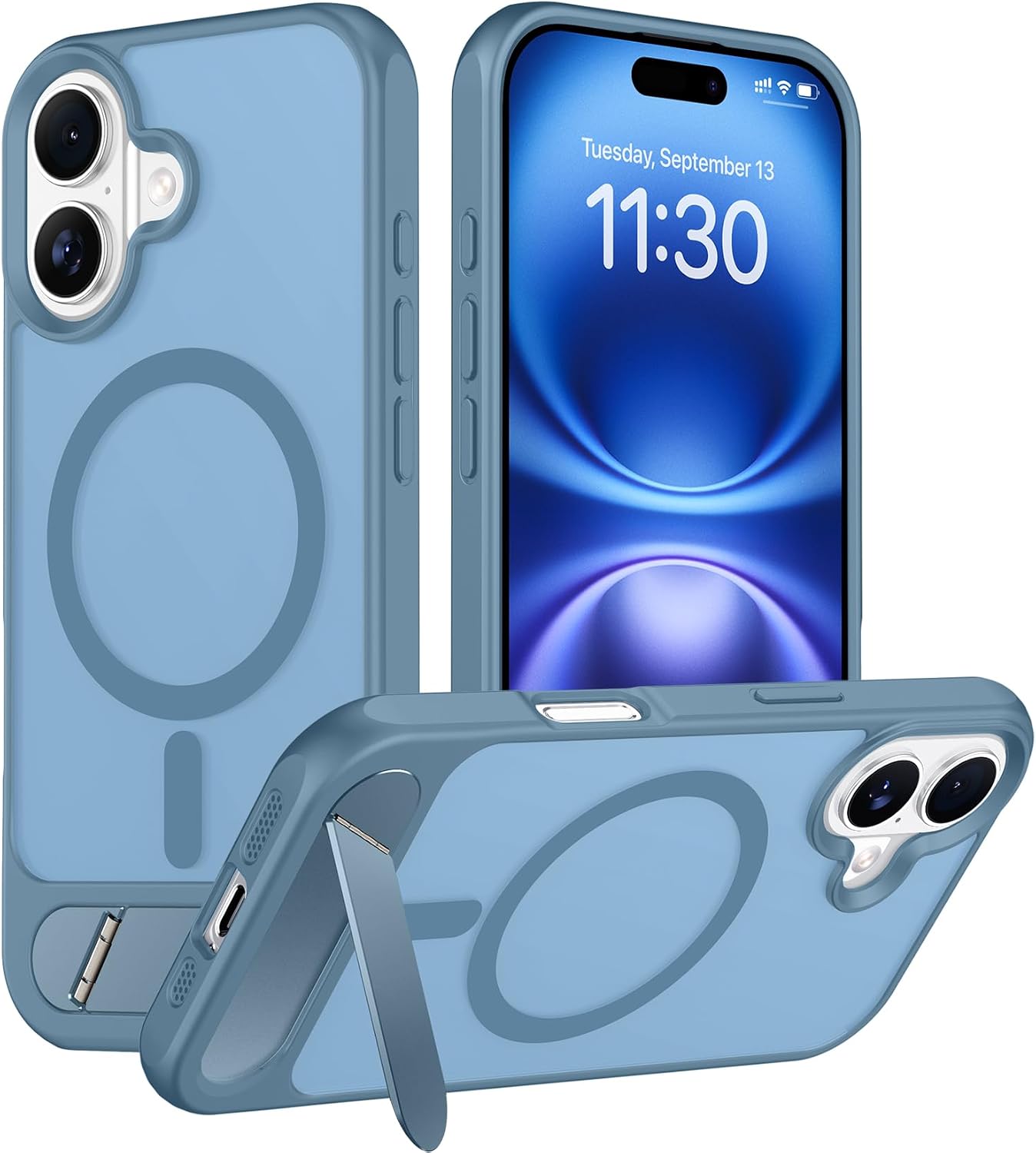 Magnetic Compatible with iPhone 14 Pro Max Case, [Built-in Invisible Kickstand][Compatible with MagSafe] [Military Grade Shockproof] Slim Translucent Matte Phone Case for iPhone 14 Pro Max 6.7"