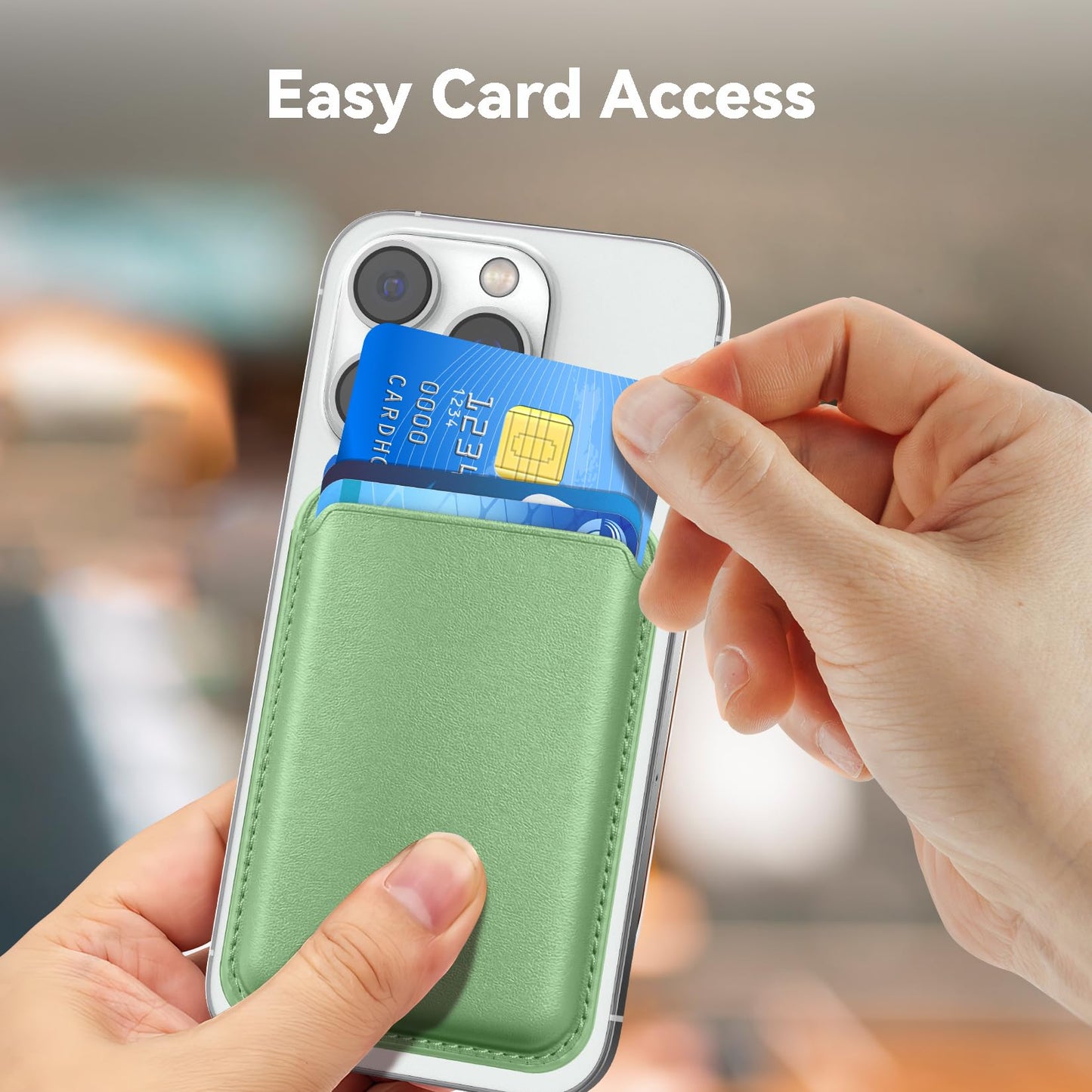 Magnetic Wallet Cell Phone Card Holder for Phone Case with Mag-Safe