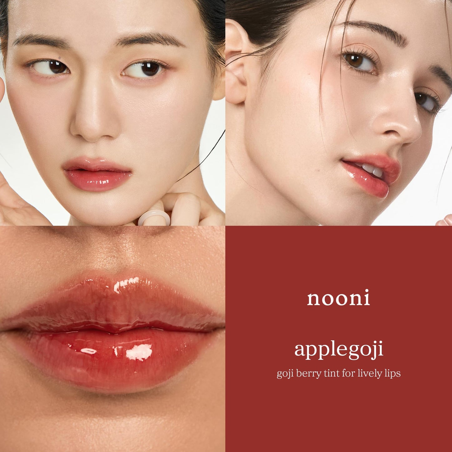 NOONI Korean Lip Oil - Applepeony - pH Color-Changing Plumping Lip Gloss