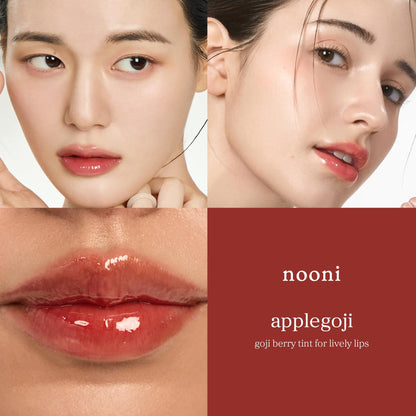 NOONI Korean Lip Oil - Applepeony - pH Color-Changing Plumping Lip Gloss