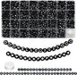 Looconi 810pcs Gold Letter Beads Square 6x6mm White Cube Acrylic Alphabet A-Z with Heart Pattern and Crystal Line for Jewelry Making