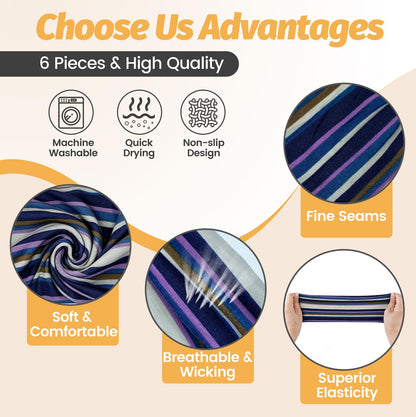 Headbands for Women - 6 Pack Wide Elastic Hair Bands | Stretchy Sweatbands Hair Bands | Soft Sports Thin Head Bands | Non-Slip Accessories Bands for Fashion, Washing Face, Workouts, Yoga, Daily Use