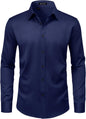 Men’s Wrinkle Free Dress Shirts Regular Fit Long Sleeve Non Iron Business Casual Wedding Stretch Button Down Shirt