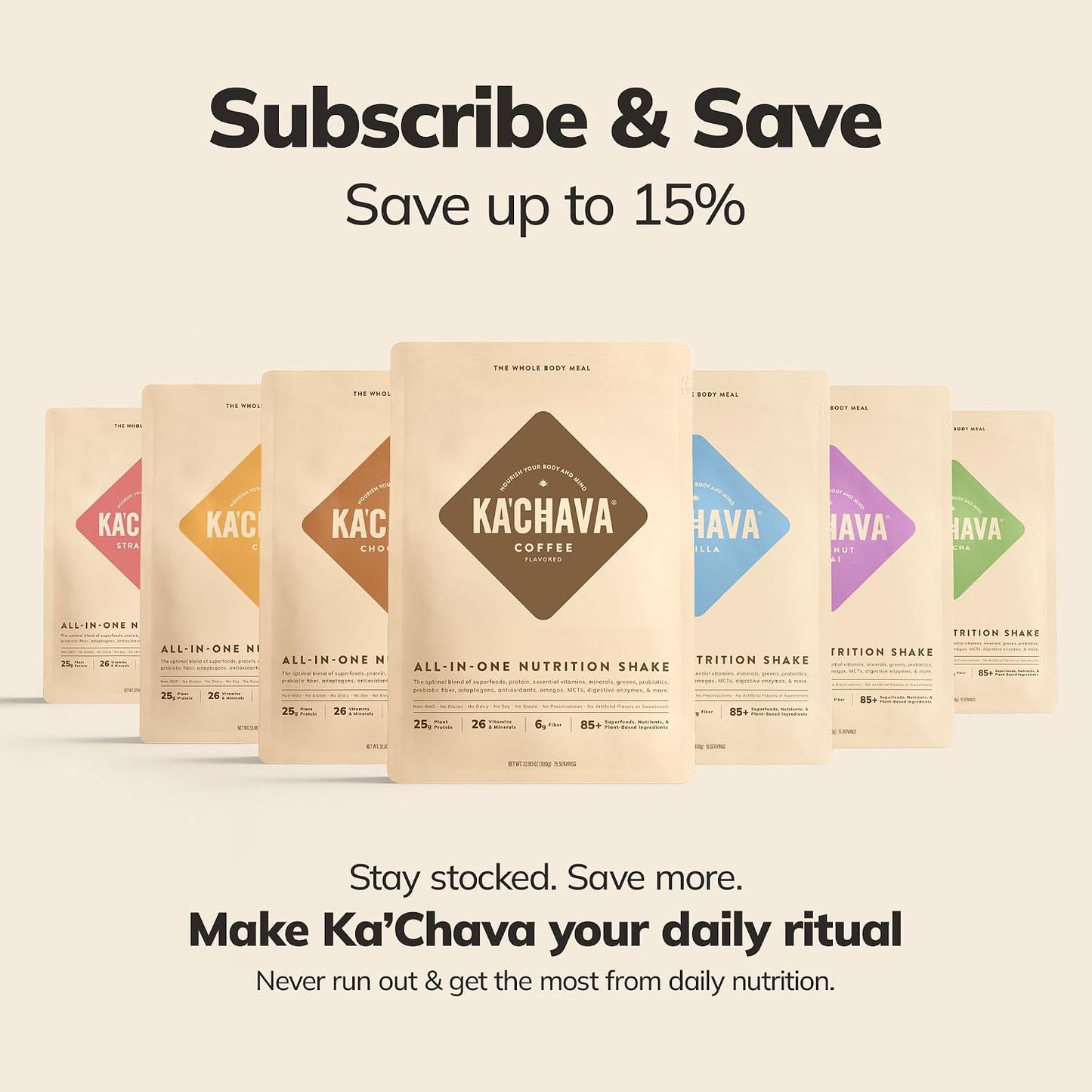 Ka’Chava Whole Body Meal Shake Chai 2 lb – Vegan Protein Powder with 85+ Superfoods & Greens – Plant-Based Meal Replacement with Probiotics & Digestive Enzymes – Gluten & Dairy Free (15 Servings)