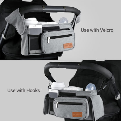 Momcozy Universal Stroller Organizer with Insulated Cup Holder