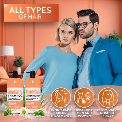 Caffeine Shampoo and Conditioner Set - Volumizing Products for Women and Men - Thickening, Volume Boosting Formula for Thinning and Fine Hair - Sulfate Free, No Parabens - Hydrating, Salon Grade