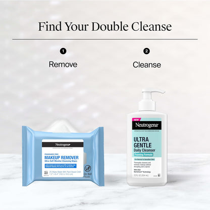 Neutrogena Makeup Remover Micellar Wipes, 2 Pack of 25 Ct