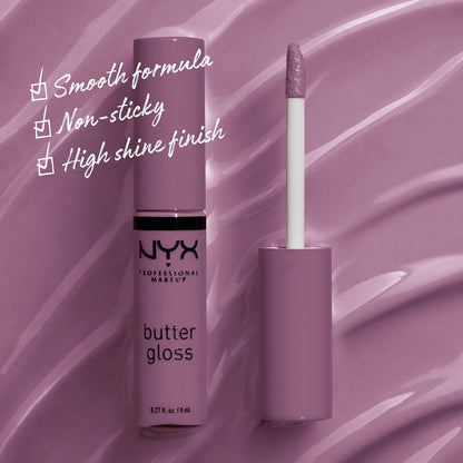NYX PROFESSIONAL MAKEUP Butter Gloss, Non-Sticky Lip Gloss - Praline (Deep Nude)