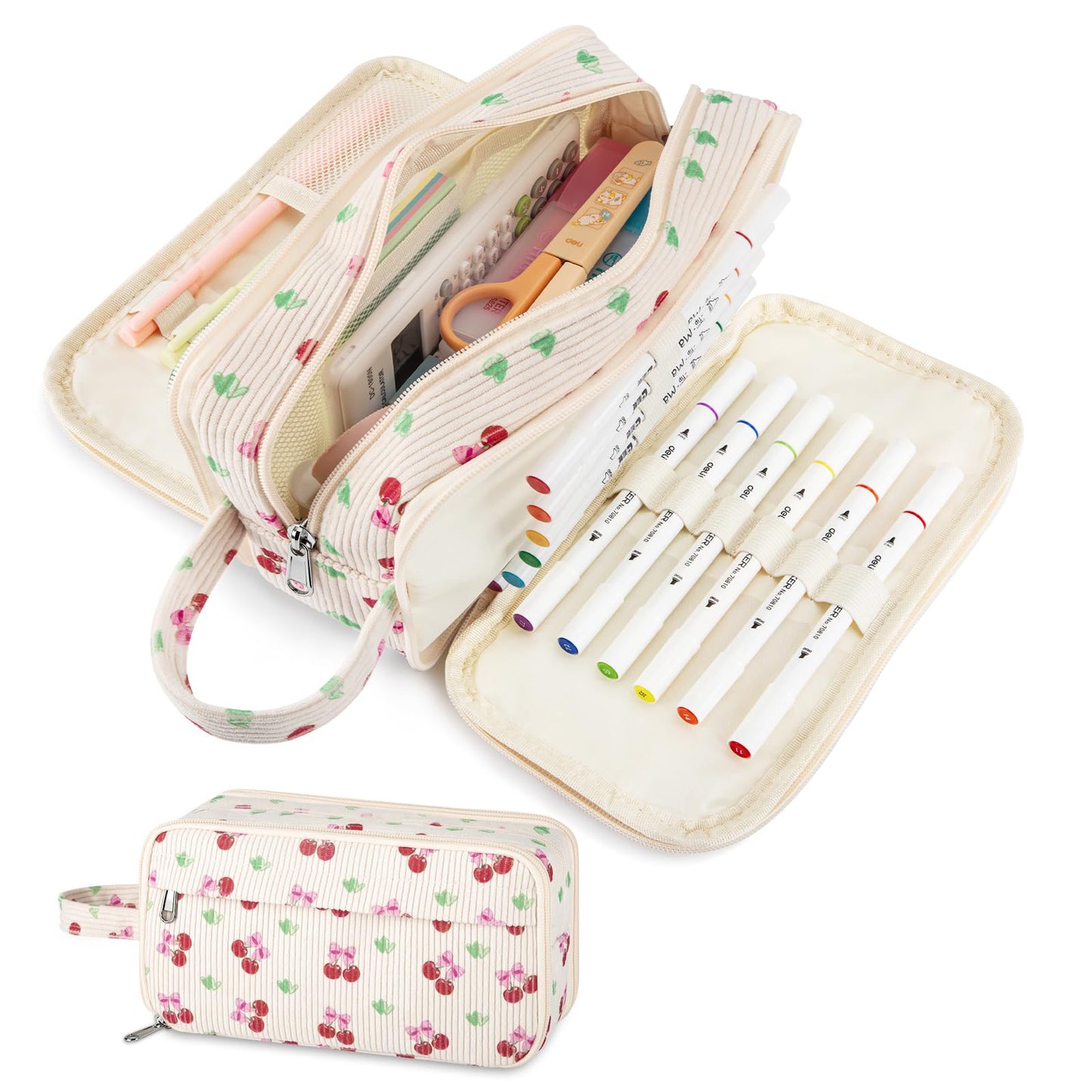 Cute Big Pencil Case Pouch Bag with Handle for Teen Girls Boy Gift