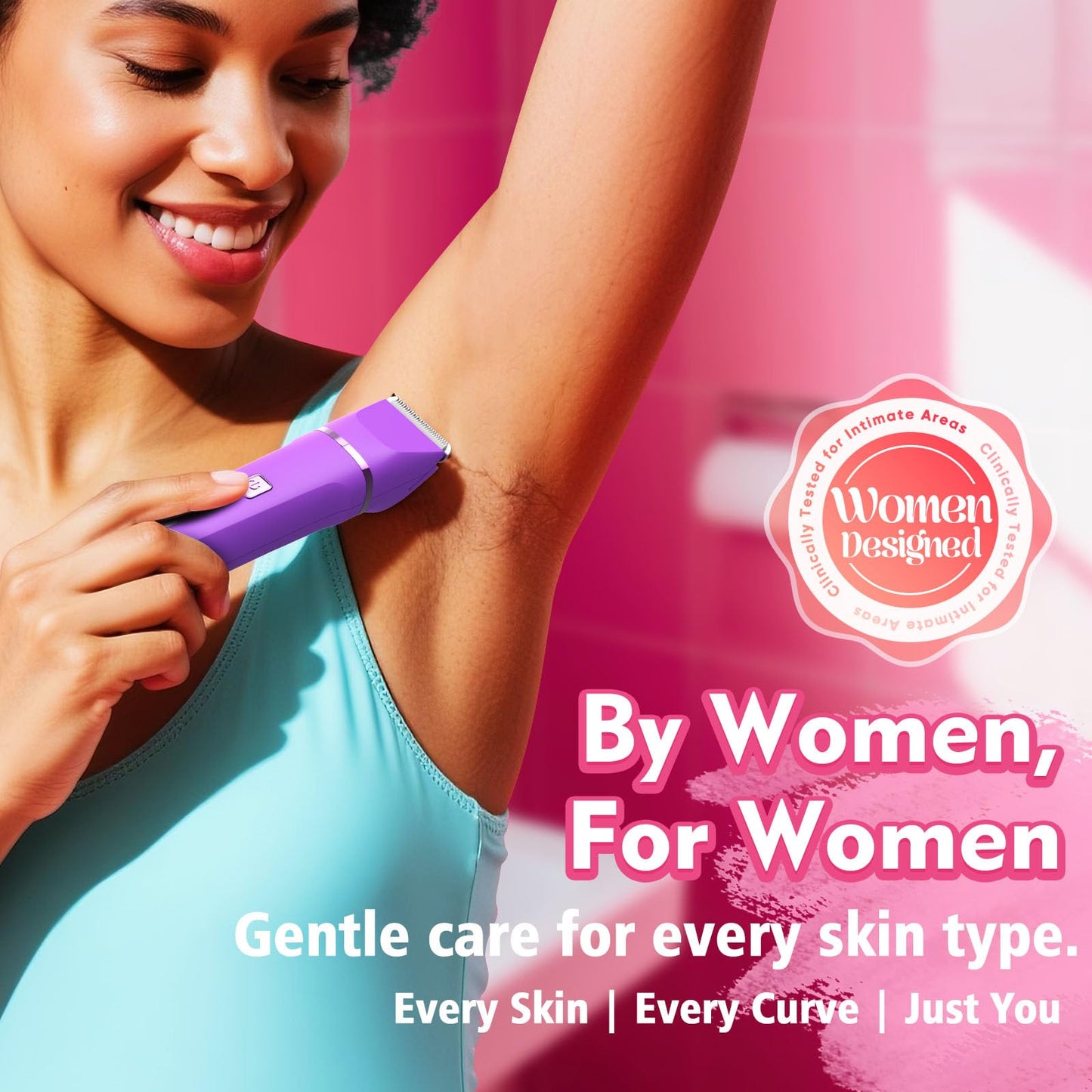 Risina 2-in-1 Bikini Trimmer for Women, Women's Electric Razor, Face Shaver
