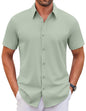 COOFANDY Men's Stretch Dress Shirts Short Sleeve Wrinkle Free Casual Button Down Shirts