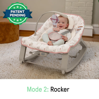 Ingenuity Keep Cozy 3-in-1 Grow with Me Vibrating Baby Bouncer, Seat & Infant to Toddler Rocker, Vibrations & -Toy Bar, 0-30 Months Up to 40 lbs (Weaver)