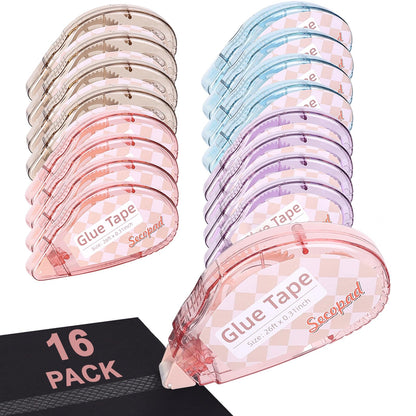 Secopad Scrapbook Tape, Glue Tape for Crafts, 4 Pack, Light-Colored Shell