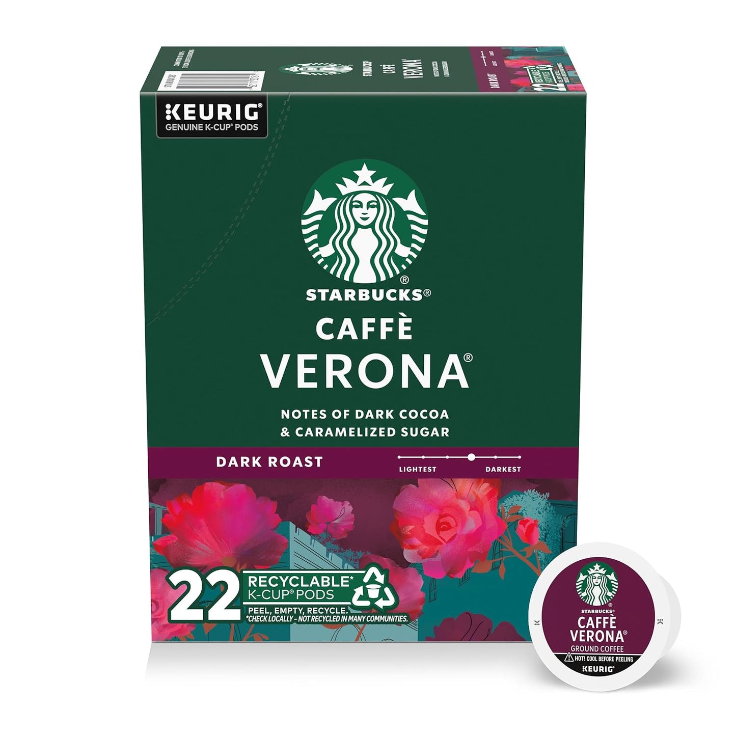 Starbucks K-Cup Coffee Pods, Dark Roast Hot or Iced Coffee, French Roast, 96 Keurig Pods
