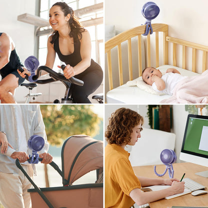 Momcozy 8000mAh Portable Stroller Fan | 27H Ultra-long Battery Life