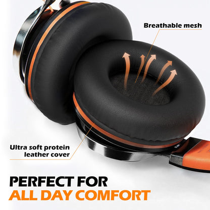 AILIHEN C8 Kids Wired Headphones with Mic for School, 3.5mm Jack, BlackBlue