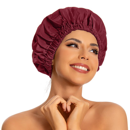 Edoneery Shower Caps for Women Reusable Waterproof, Shower Hair Cap