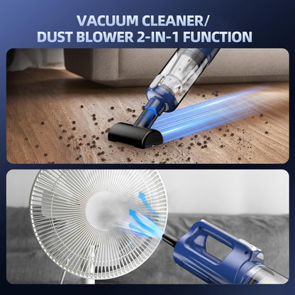 MONOZEL Car Vacuum Portable Cordless, 18000Pa 2 in 1 Vacuum Cleaner&Air Duster, 130W Brushless Motor Handheld Vacuum Cordless with 7800mAh Battery, LED Light, Multi-Nozzles for Car, Home, Office, Pet
