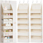 Criusia Over the Door Organizer, Heavy-Duty 6-Shelf Hanging Storage with 13 Mesh Pockets, 55lbs Capacity Behind the Door Storage for Nursery, Bathroom, Bedroom, and Dorm, White