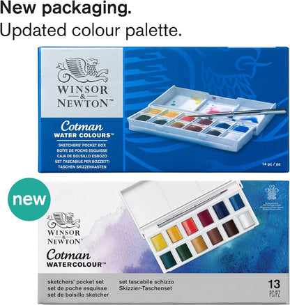 Winsor & Newton Cotman Watercolor Paint Set, Sketchers' Pocket Set