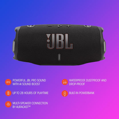 JBL Charge 6 Portable Bluetooth Speaker, Waterproof, Drop-Proof - Teal