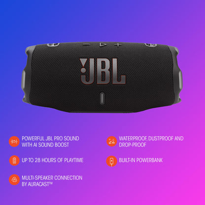 JBL Charge 6 Portable Bluetooth Speaker, Waterproof, Drop-Proof - Teal