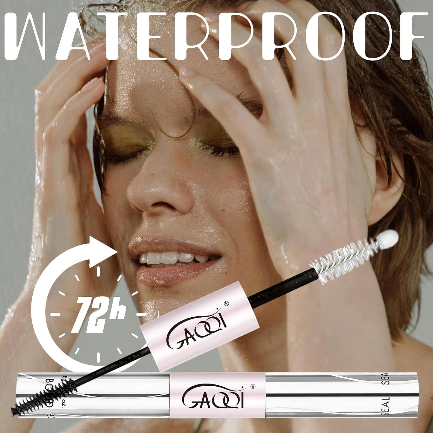 GAQQI Lash Cluster Glue, Waterproof Bond and Seal Lash Glue, Black - 2PCS