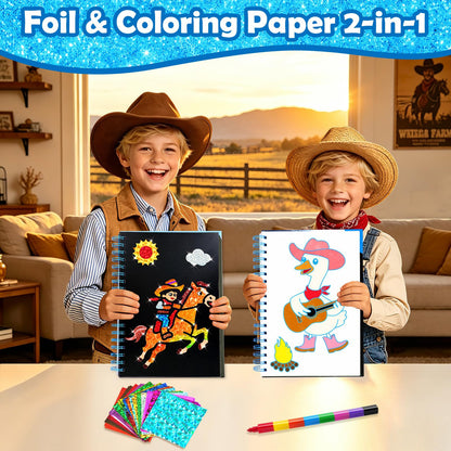 FUNNYB&G Foil Art Craft Kit for Kids, Sparkly Birthday Gift Toy for Boys