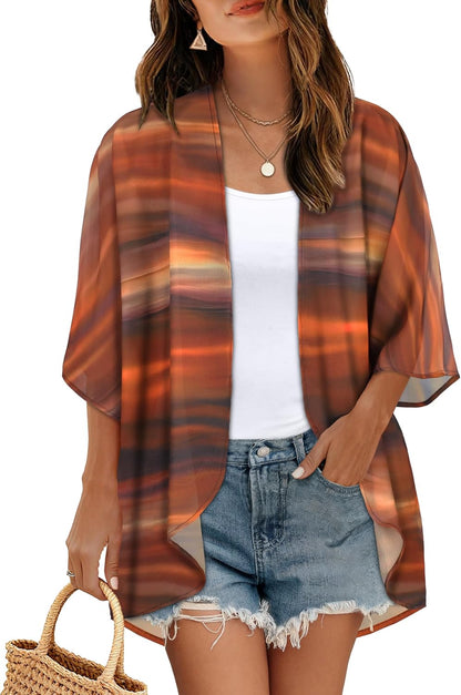 CHICGAL Womens Floral Kimono Cardigan Beach Cover Up Casual Summer Tops