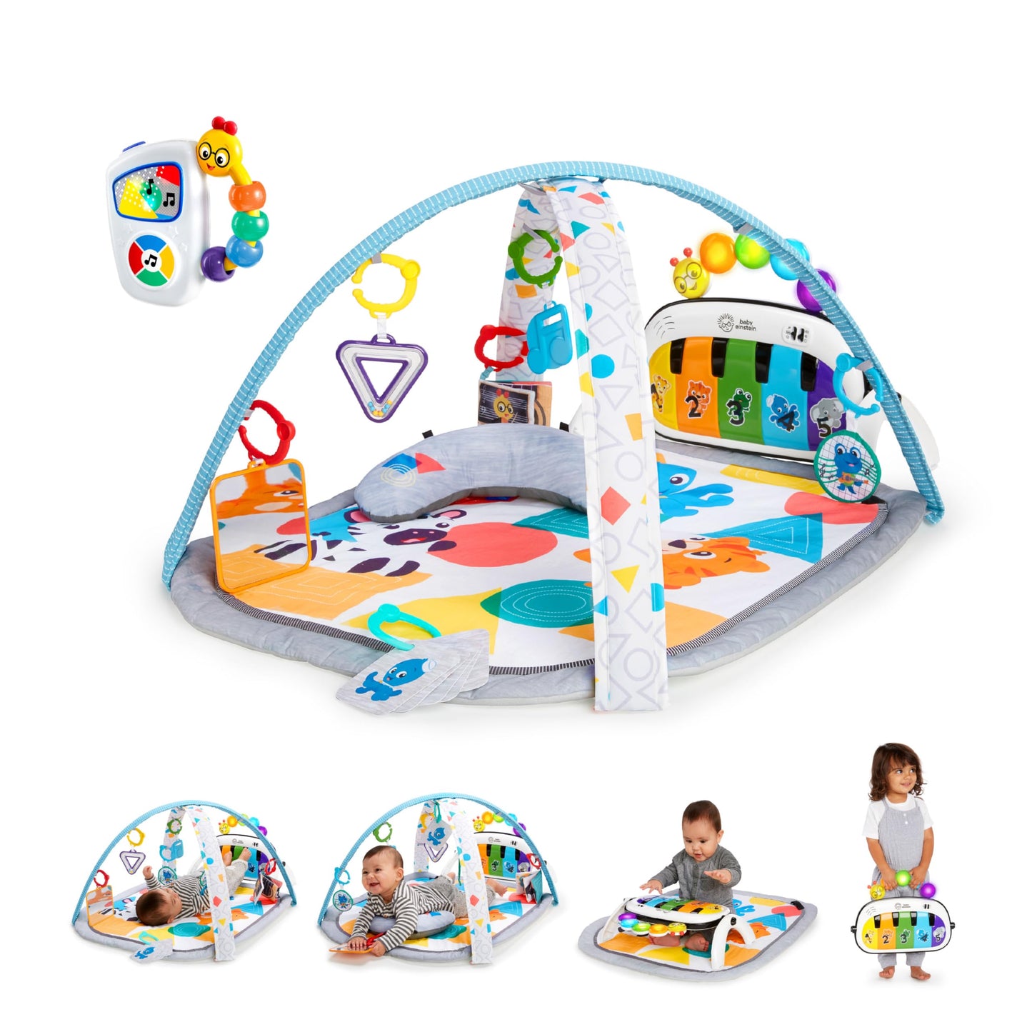 Baby Einstein 4-in-1 Kickin' Tunes Music and Language Play Gym and Piano Tummy Time Activity Mat