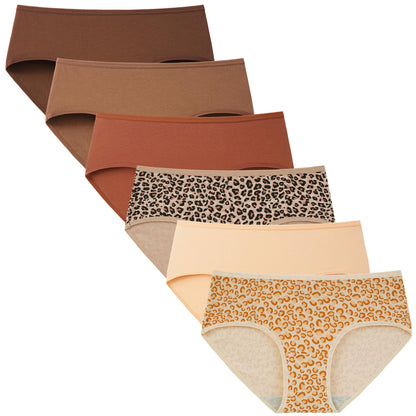 INNERSY Womens Underwear Cotton Hipster Panties Regular & Plus Size 6-Pack