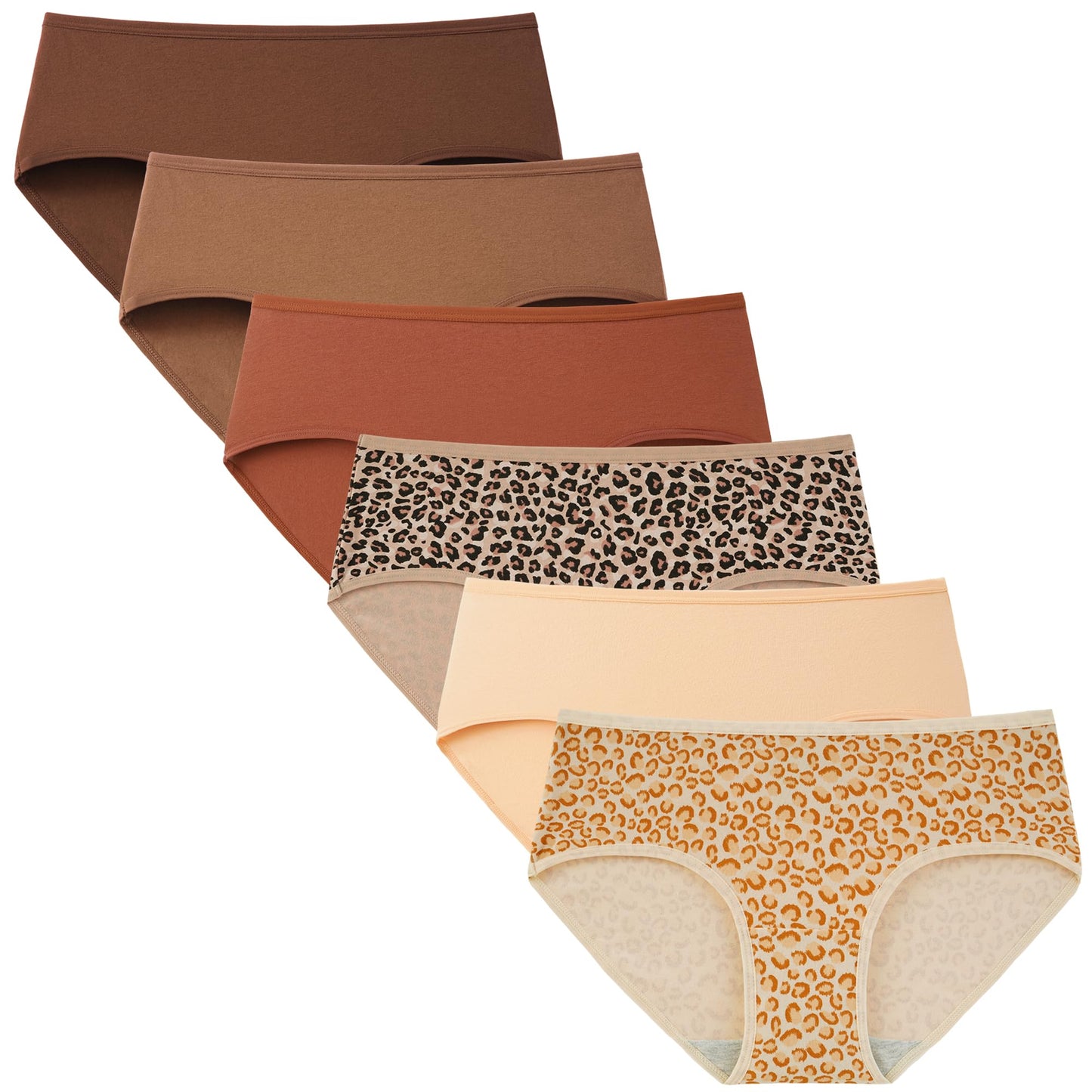INNERSY Womens Underwear Cotton Hipster Panties Regular & Plus Size 6-Pack