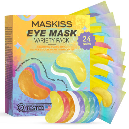 Maskiss 24k Gold Under Eye Patches (50 Pairs), eye mask, Collagen Skin Care Products, Eye Patches for Puffy Eyes, eye masks for dark circles and puffiness
