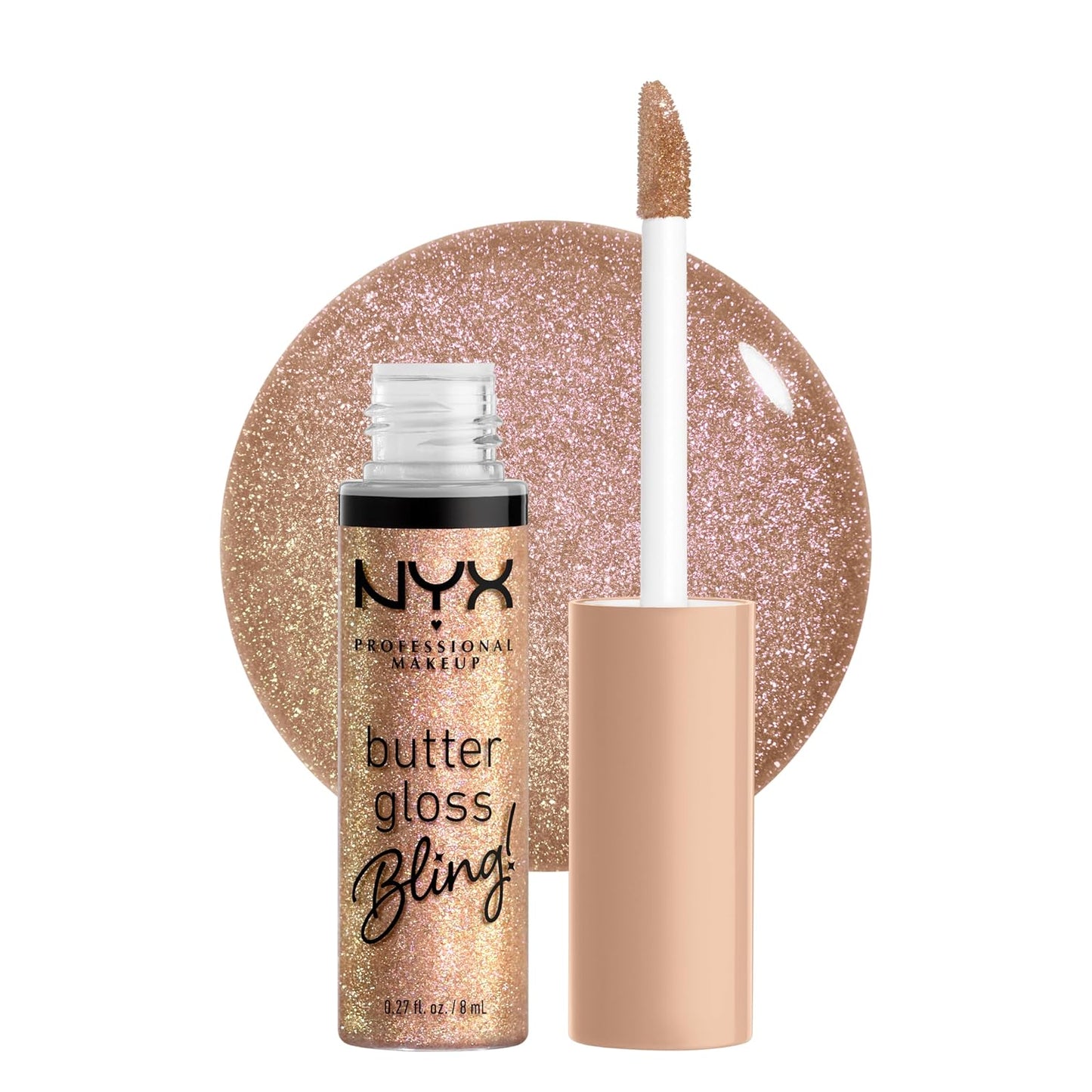 NYX PROFESSIONAL MAKEUP Butter Gloss, Non-Sticky Lip Gloss - Praline (Deep Nude)