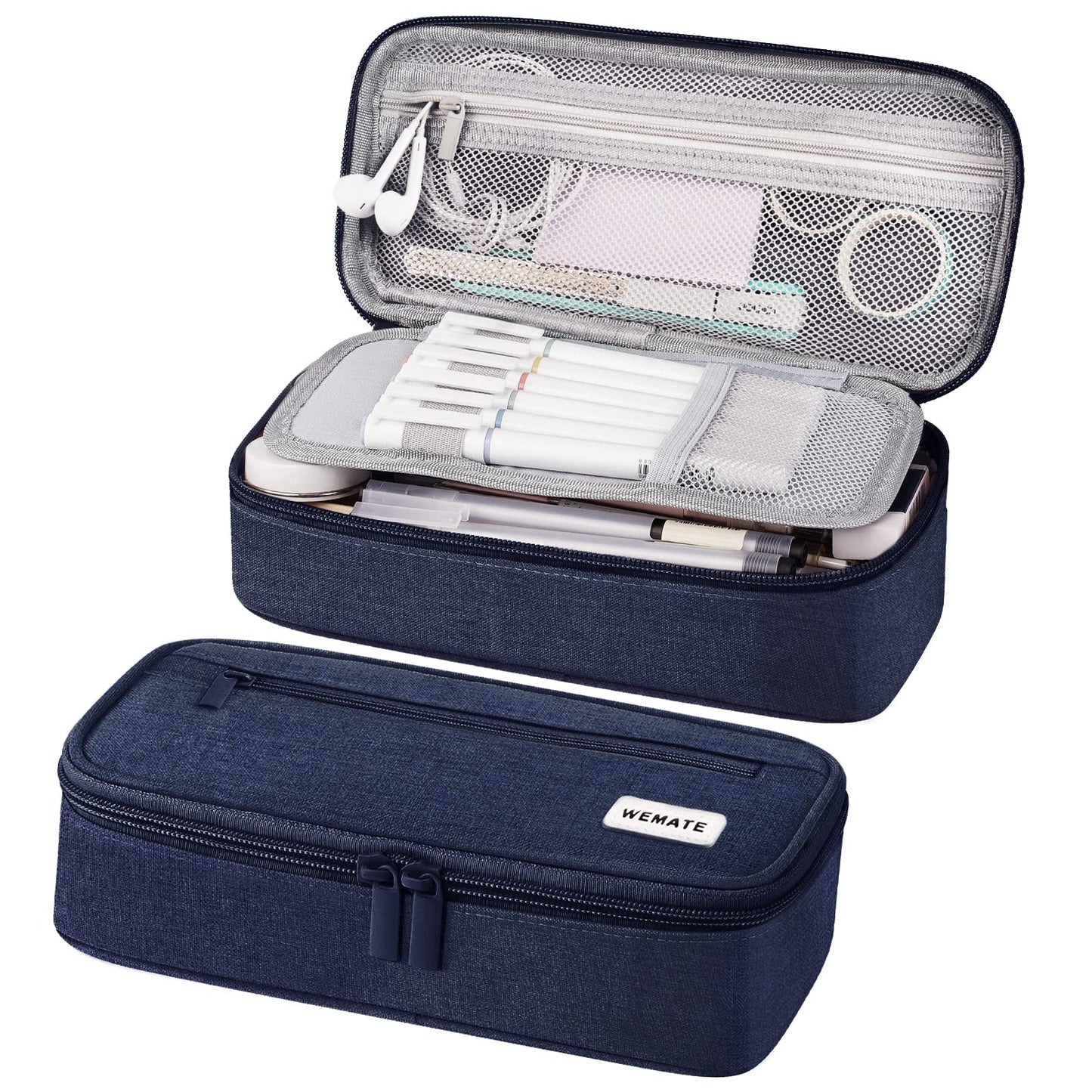 WEMATE Pencil Case, Large Storage Organizer, Makeup Bag, Teacher Must - have, Big Pencil Pouch, Marker Case for College