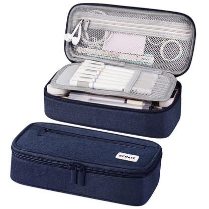 WEMATE Pencil Case, Large Storage Organizer, Makeup Bag, Teacher Must - have, Big Pencil Pouch, Marker Case for College