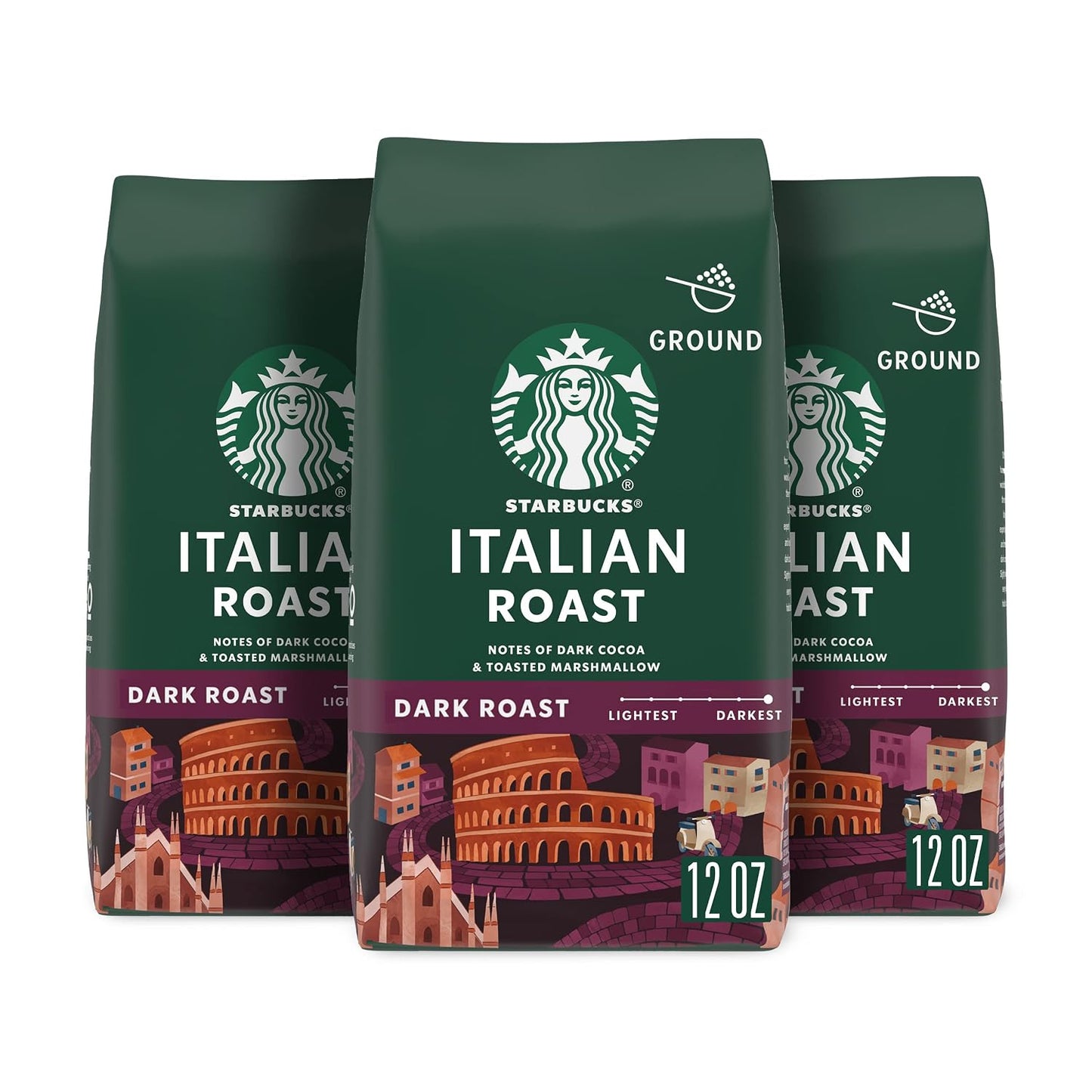 Starbucks Ground Coffee, Dark Roast Coffee, Italian Roast, 100% Arabica, 1 bag (18 oz)